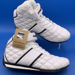 Goodyear Men's Clutch Strap White Lace Up Racing Shoes - Size US 7.5